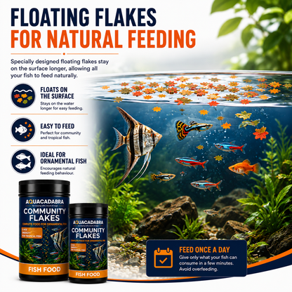 Aquacadabra Complete Ornamental Fish Food Floating Flakes Tropical Aquarium