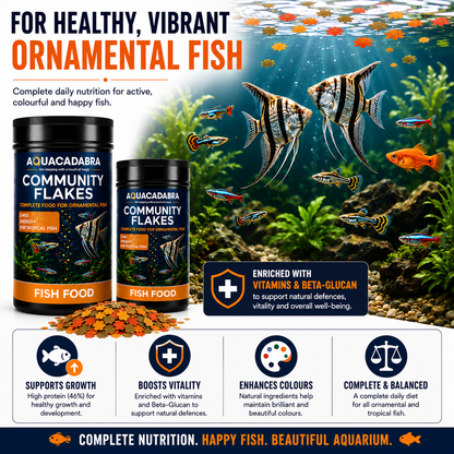 Aquacadabra Complete Ornamental Fish Food Floating Flakes Tropical Aquarium