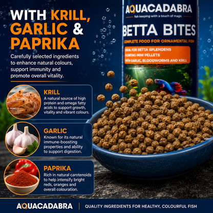 Aquacadabra Complete Fish Food Floating Mini Pellets Betta Gourami 125g