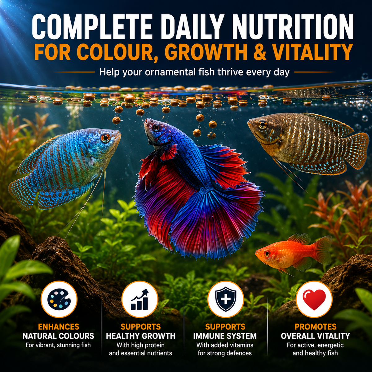 Aquacadabra Complete Fish Food Floating Mini Pellets Betta Gourami 125g