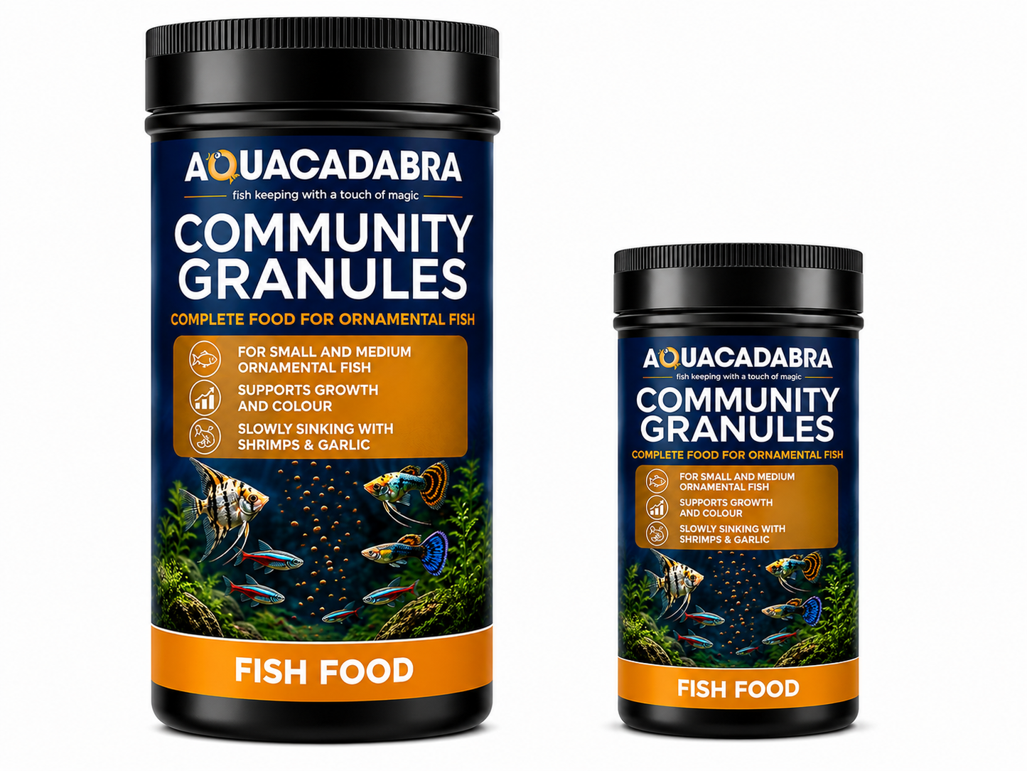 Aquacadabra Complete Ornamental Fish Food Sinking Granules Tropical Aquarium