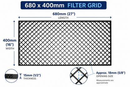 Marine-Grade Diamond Cut Egg Crate Filter Grid 27"x16"