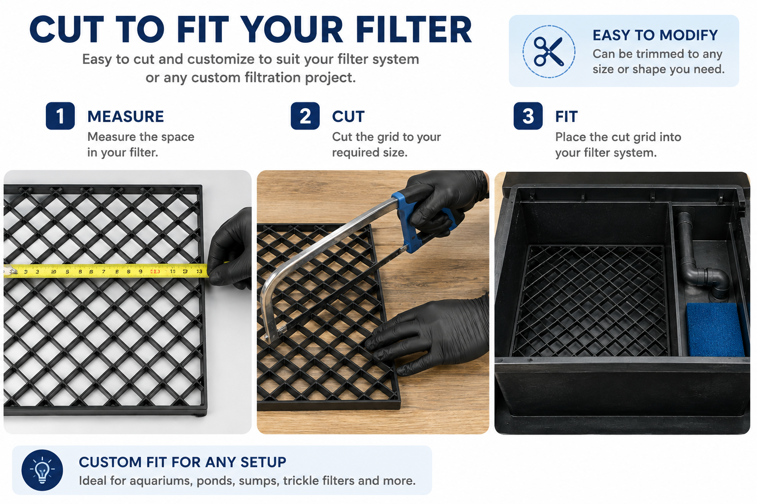 Marine-Grade Diamond Cut Egg Crate Filter Grid 27"x16"