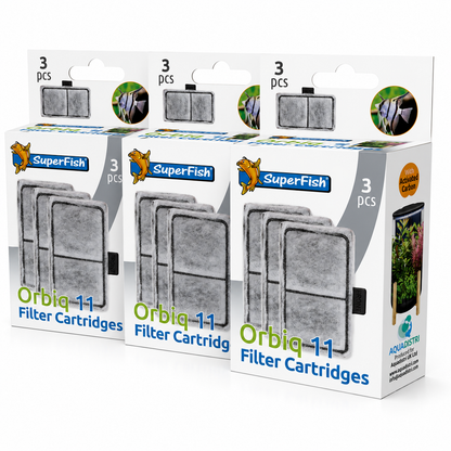 SuperFish Orbiq 11 Aquarium Fish Tank Set White/Black Bamboo Stand & Filter