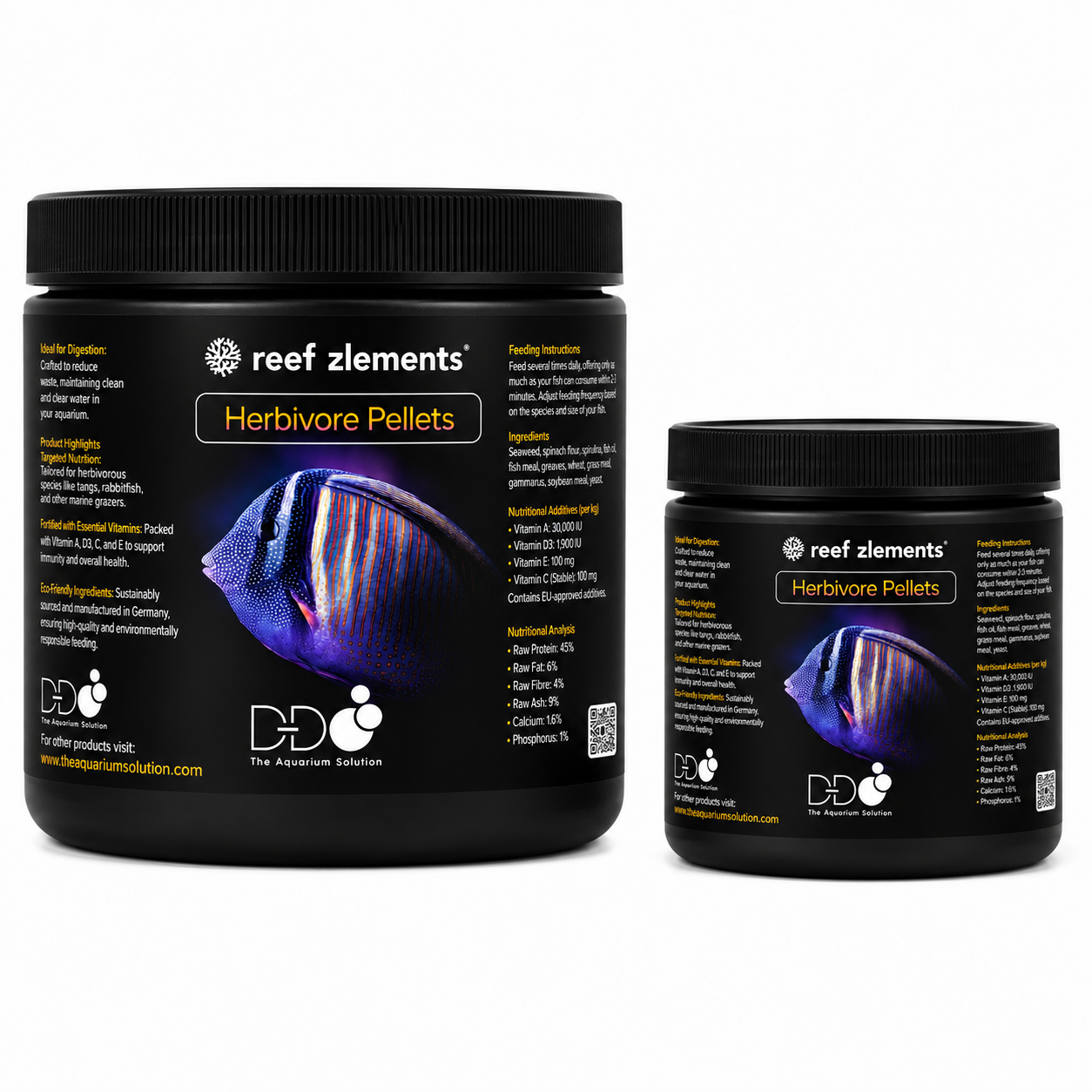 Reef Zlements Herbivore Pellets Marine Fish Food Tangs Rabbitfish Spirulina