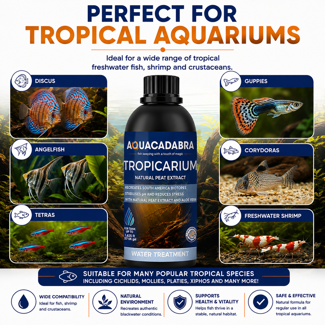 Aquacadabra Tropicarium 250ml Natural Peat Extract Blackwater Aquarium Treatment