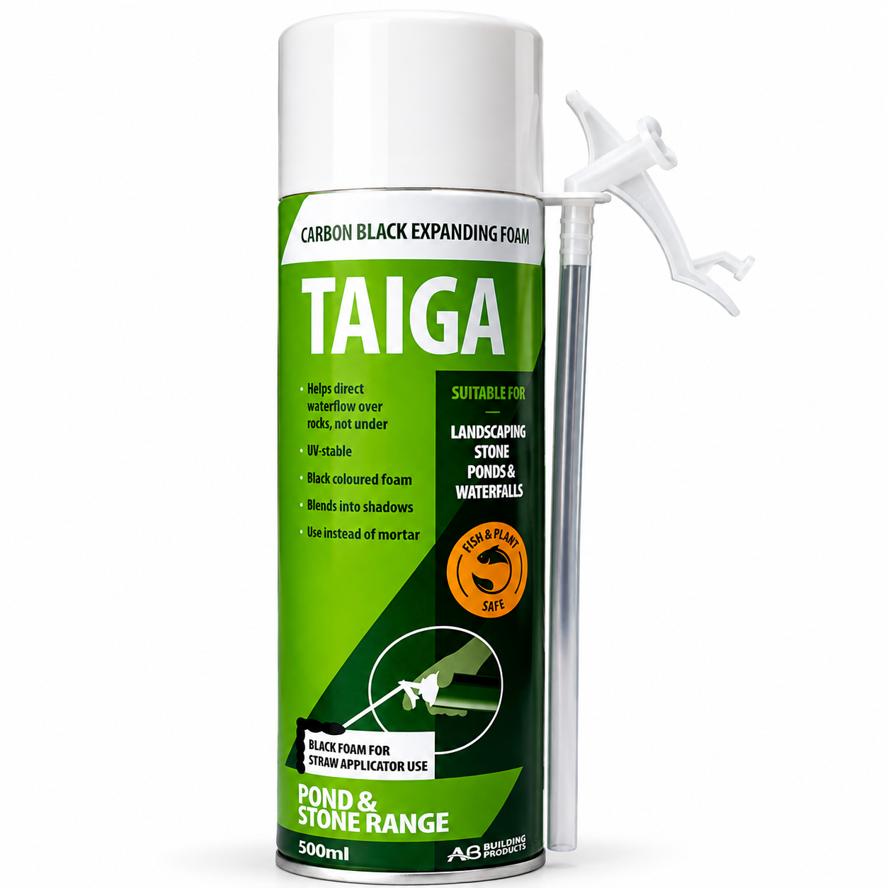 Taiga Black PU Expanding Foam 500ml - Hand Held