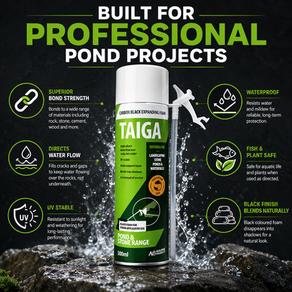 Taiga Black PU Expanding Foam 500ml - Hand Held