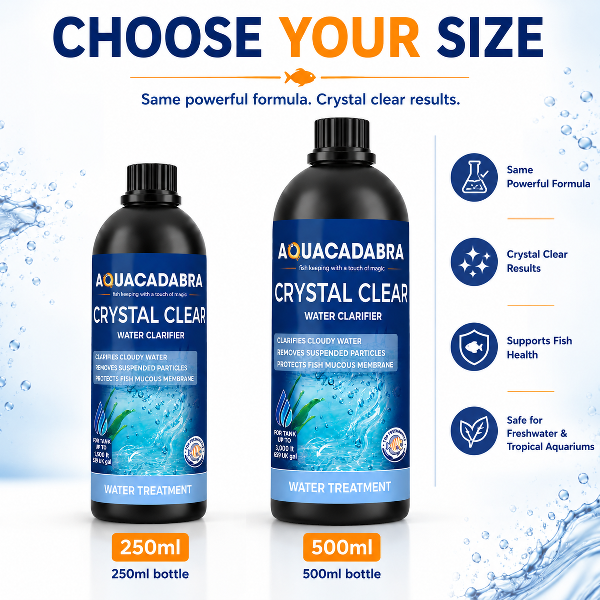 Aquacadabra Crystal Clear Aquarium Water Clarifier Freshwater Tropical