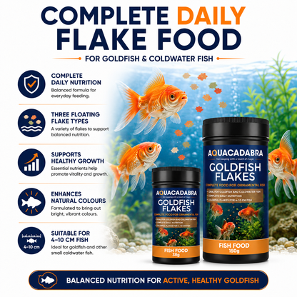 Aquacadabra Goldflake Goldfish Food Floating Flakes Aquarium Fish Food 38g 150g