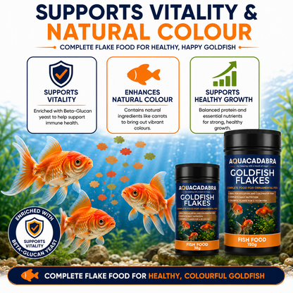 Aquacadabra Goldflake Goldfish Food Floating Flakes Aquarium Fish Food 38g 150g