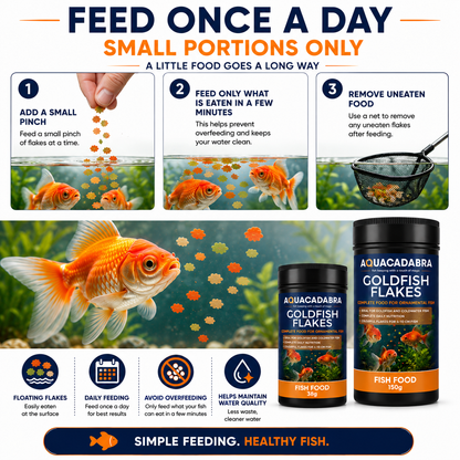Aquacadabra Goldflake Goldfish Food Floating Flakes Aquarium Fish Food 38g 150g