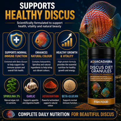 Aquacadabra Discus Diet Granules High Protein Tropical Aquarium Fish Food