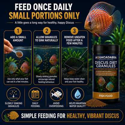Aquacadabra Discus Diet Granules High Protein Tropical Aquarium Fish Food
