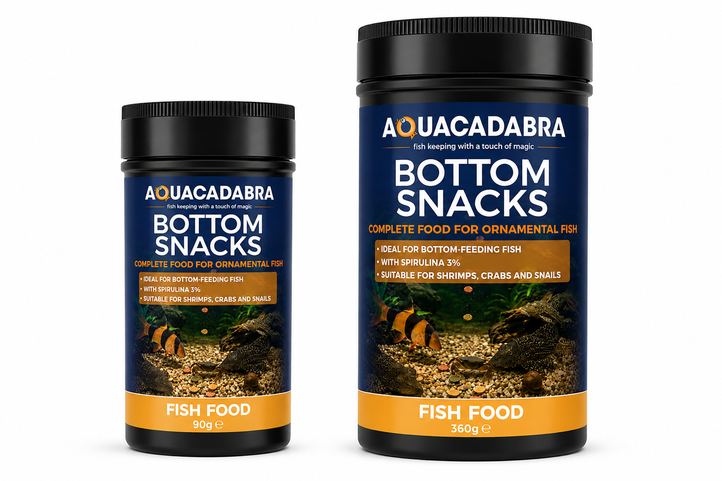 Aquacadabra Bottom Snacks 90g 360g Sinking Fish Food Pleco Catfish Shrimp
