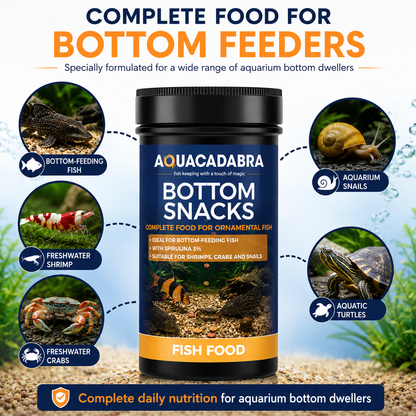 Aquacadabra Bottom Snacks 90g 360g Sinking Fish Food Pleco Catfish Shrimp