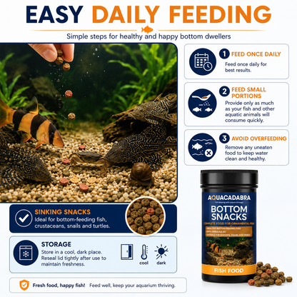 Aquacadabra Bottom Snacks 90g 360g Sinking Fish Food Pleco Catfish Shrimp