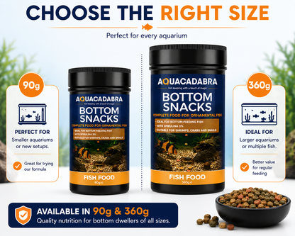 Aquacadabra Bottom Snacks 90g 360g Sinking Fish Food Pleco Catfish Shrimp