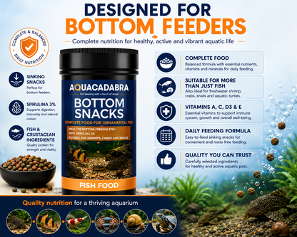 Aquacadabra Bottom Snacks 90g 360g Sinking Fish Food Pleco Catfish Shrimp