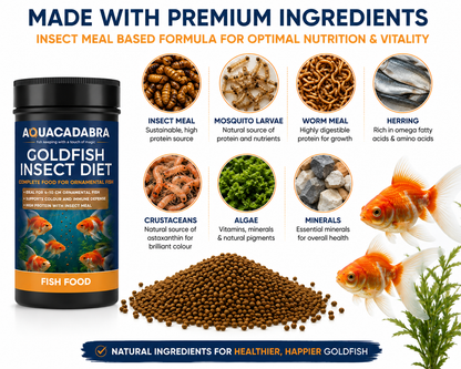 Aquacadabra Goldfish Insect Diet Sinking Granules Fish Food 125g 500g