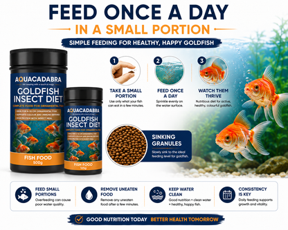 Aquacadabra Goldfish Insect Diet Sinking Granules Fish Food 125g 500g