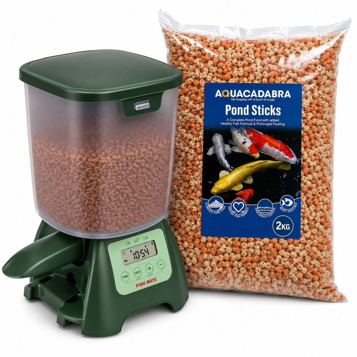 Aquacadabra Pond Food 2kg & P7000 Auto Feeder