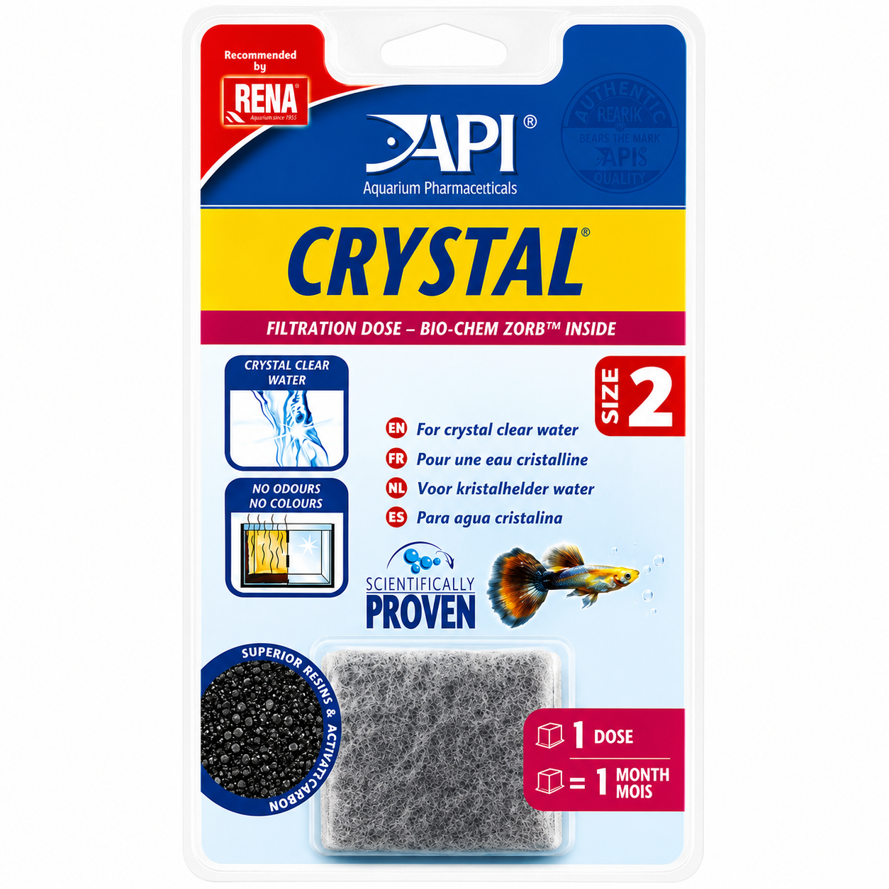 API Crystal Filter Cartridges for Superclean Internal Filters Resin Carbon