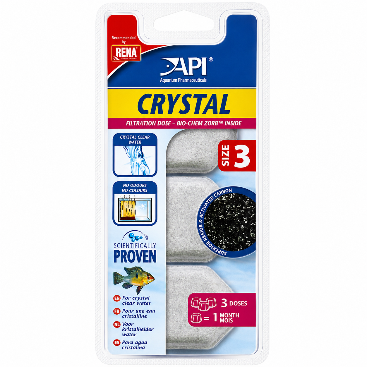 API Crystal Filter Cartridges for Superclean Internal Filters Resin Carbon