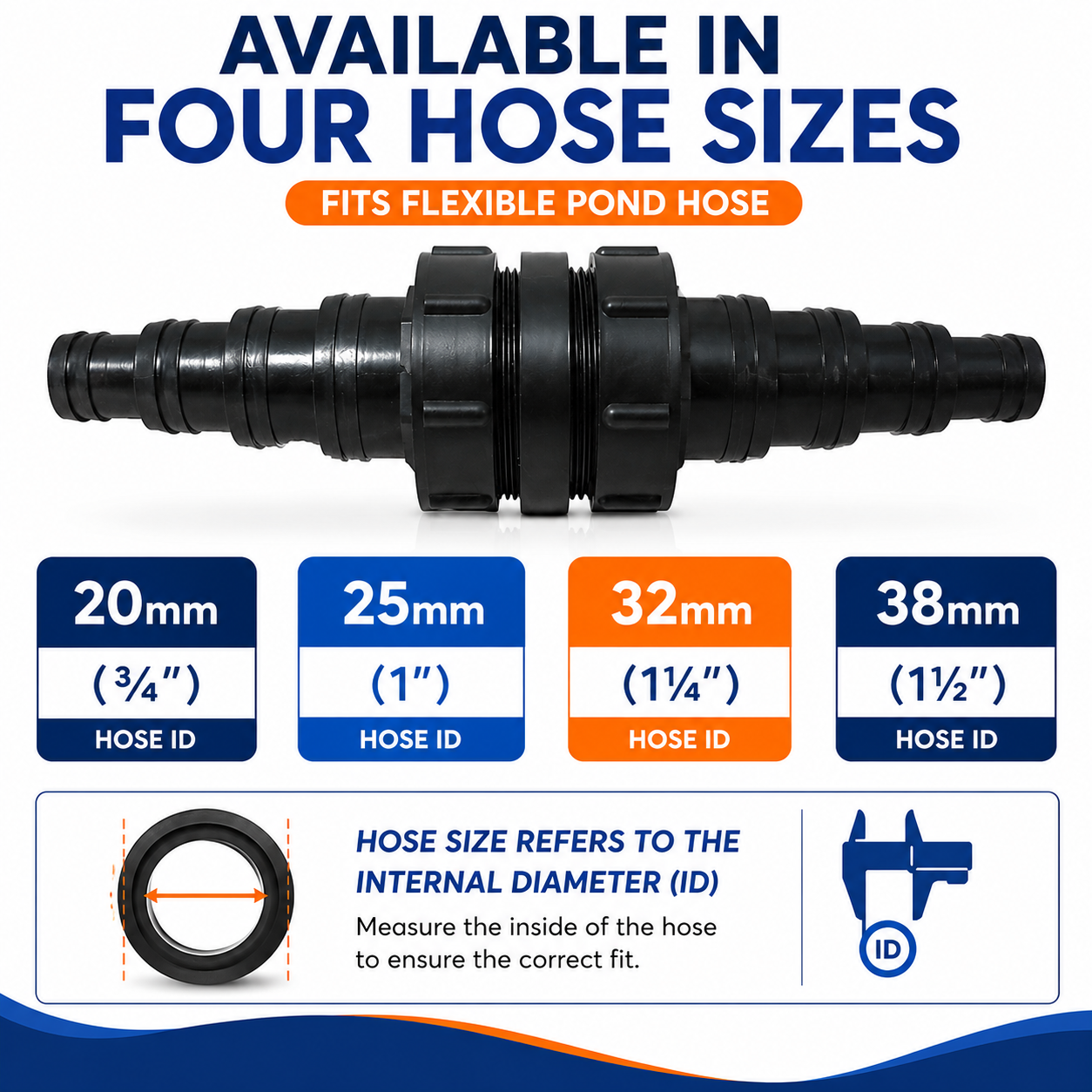 20-38mm Inline Hose Joiner Coupler | Barbed Fitting 50mm