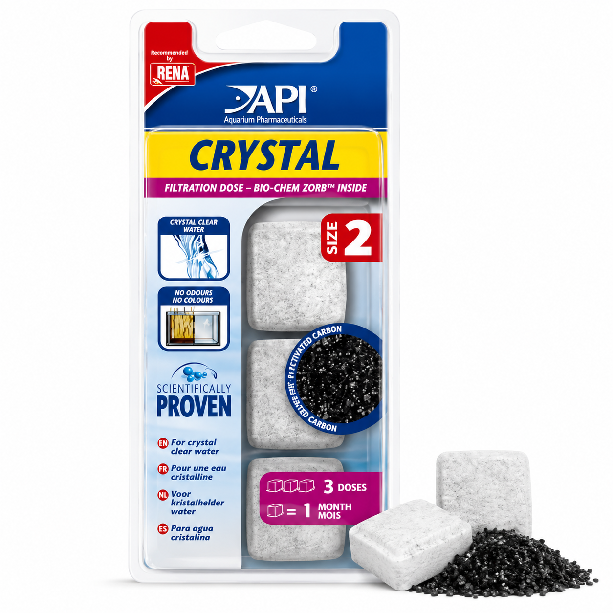 API Crystal Filter Cartridges for Superclean Internal Filters Resin Carbon