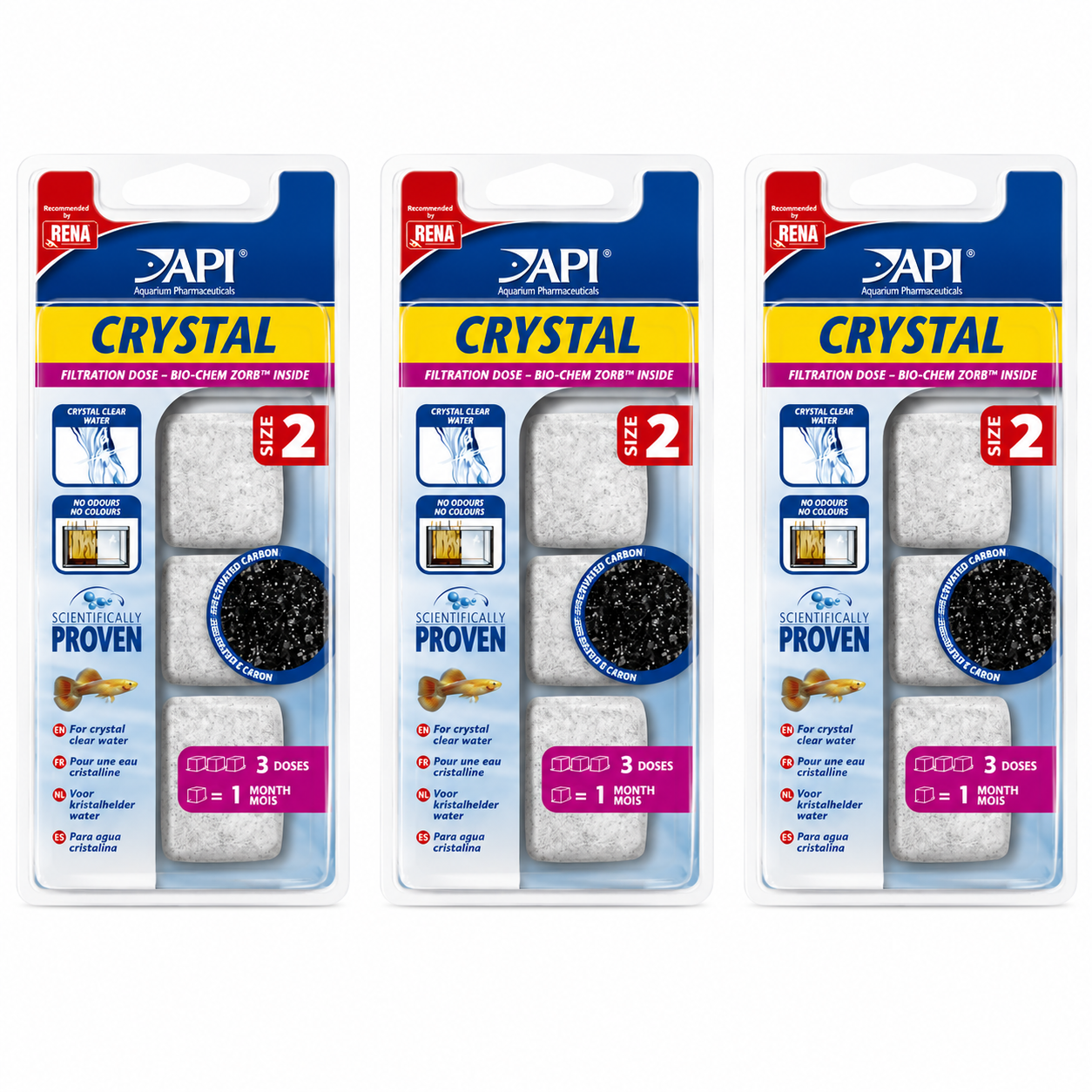 API Crystal Filter Cartridges for Superclean Internal Filters Resin Carbon