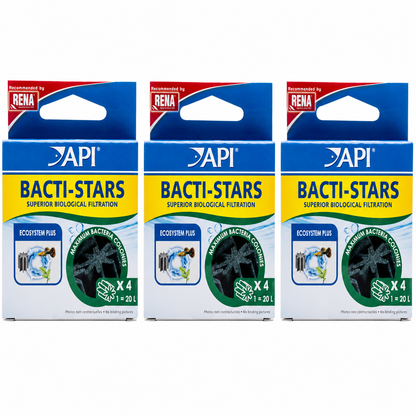 API Bacti-Stars Biological Filter Media 4 Pack Aquarium Freshwater Marine Reef