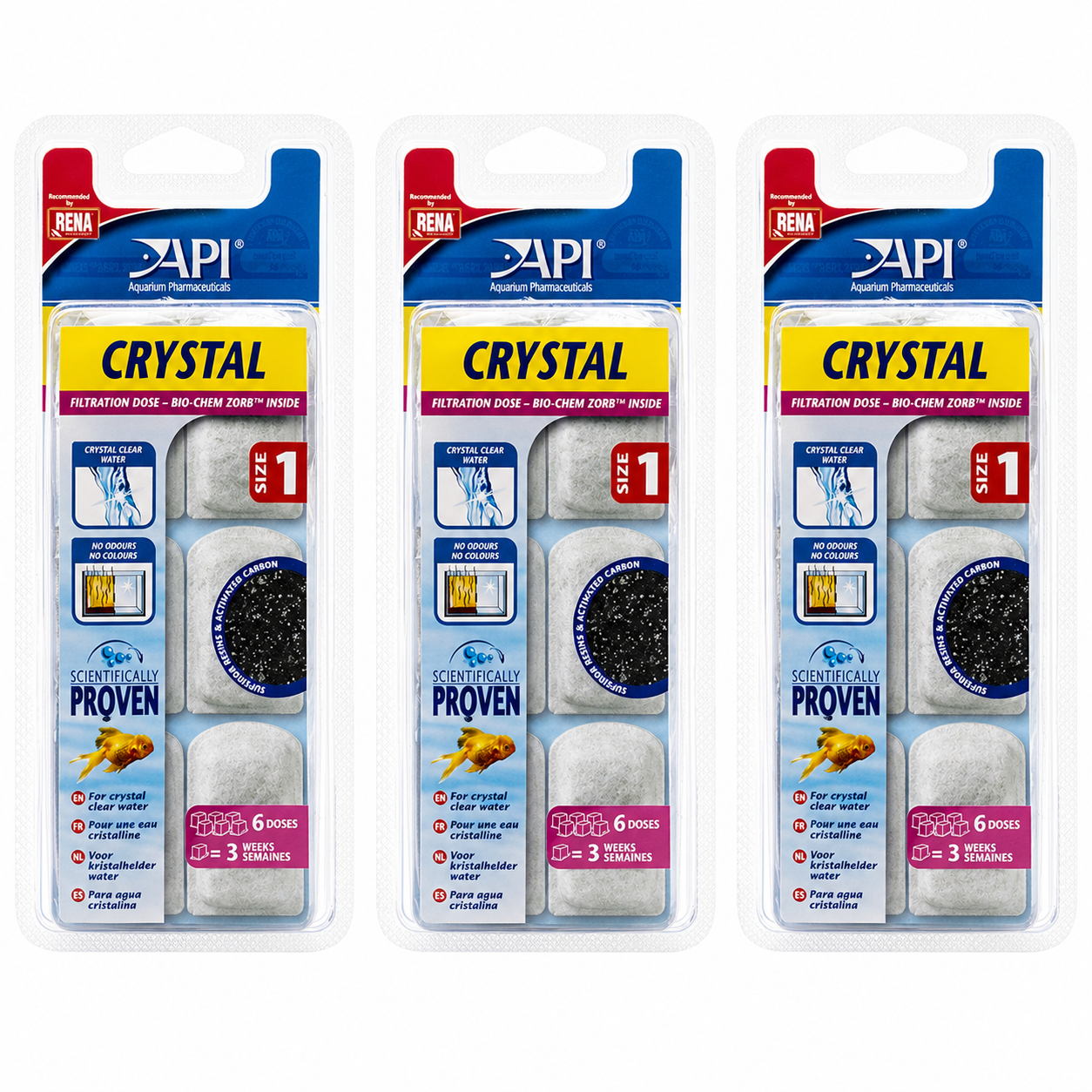 API Crystal Filter Cartridges for Superclean Internal Filters Resin Carbon