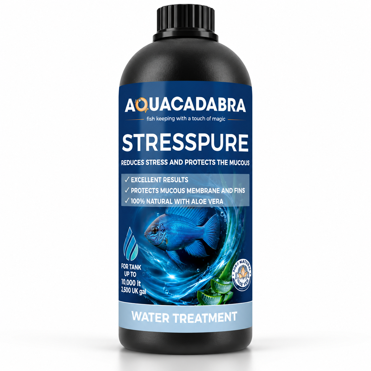 Aquacadabra Stresspure Aquarium Fish Stress Relief Aloe Vera Water Treatment