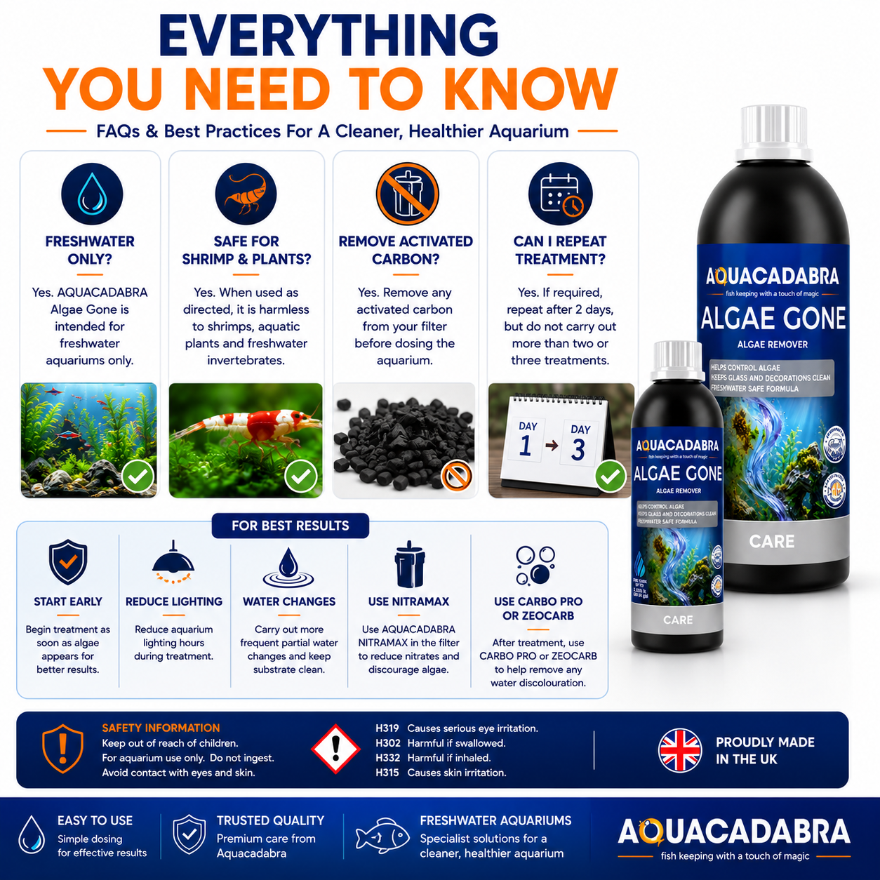 Aquacadabra Snail & Hydra Control Freshwater Aquarium Treatment 250ml 500ml