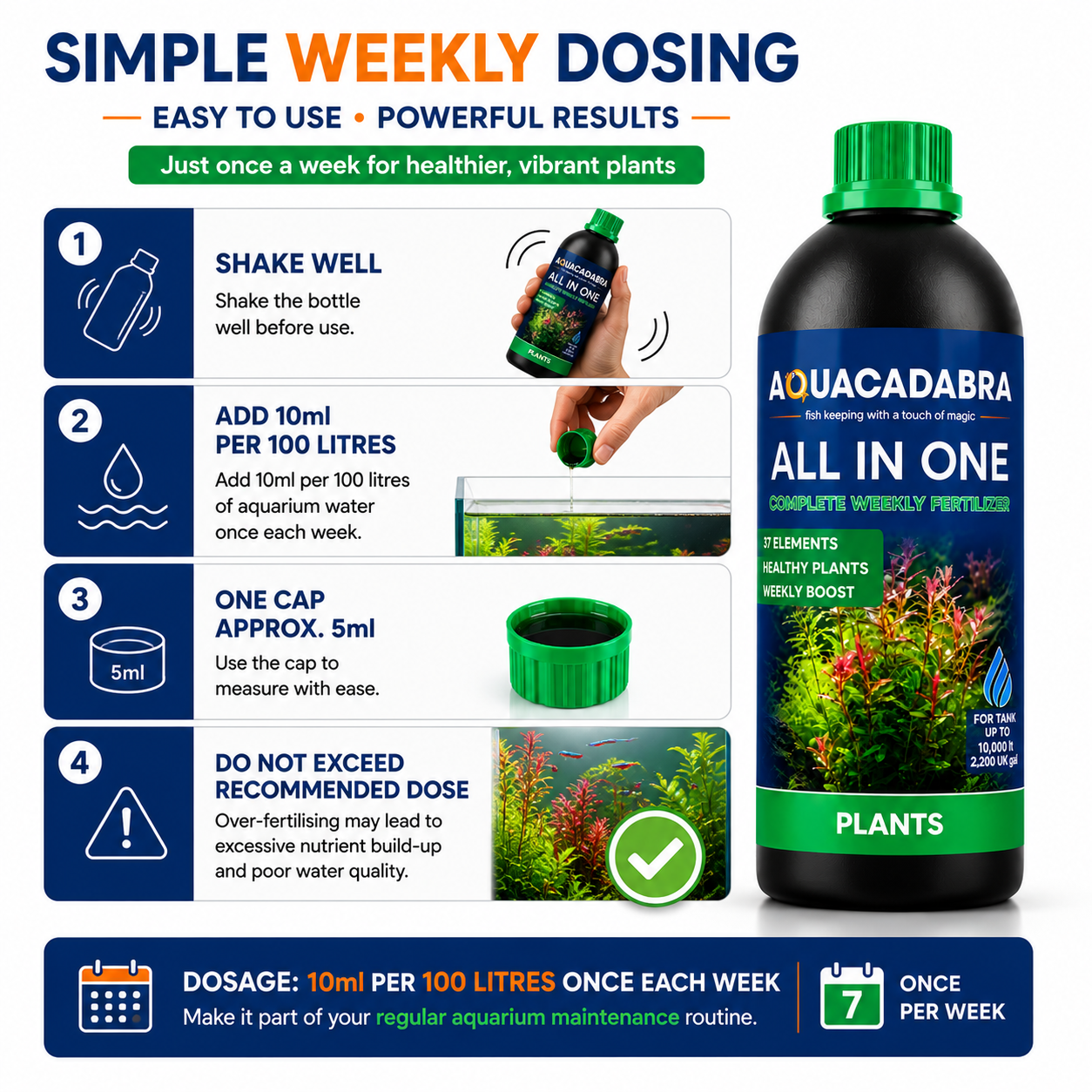 Aquacadabra All in One Aquarium Plant Fertiliser 37 Nutrients Fish Shrimp Safe