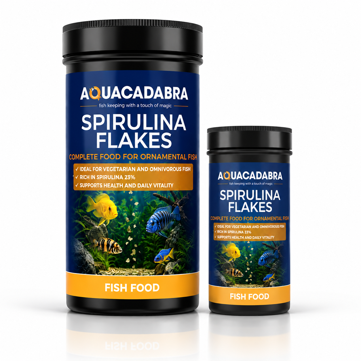 Aquacadabra Spirulina Flakes Fish Food 48% Protein Tropical Aquarium Fish
