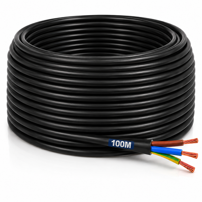 Aquacadabra Heavy Duty Black 3-Core PVC HO5VV-F Garden Cable