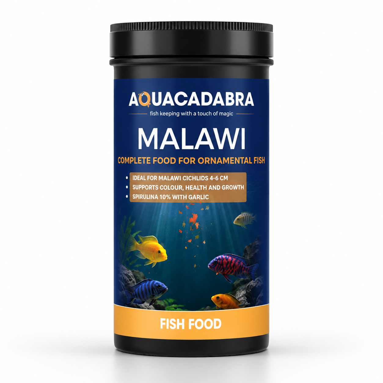 Aquacadabra Malawi Cichlid Fish Food Flakes Spirulina Chlorella Mbuna