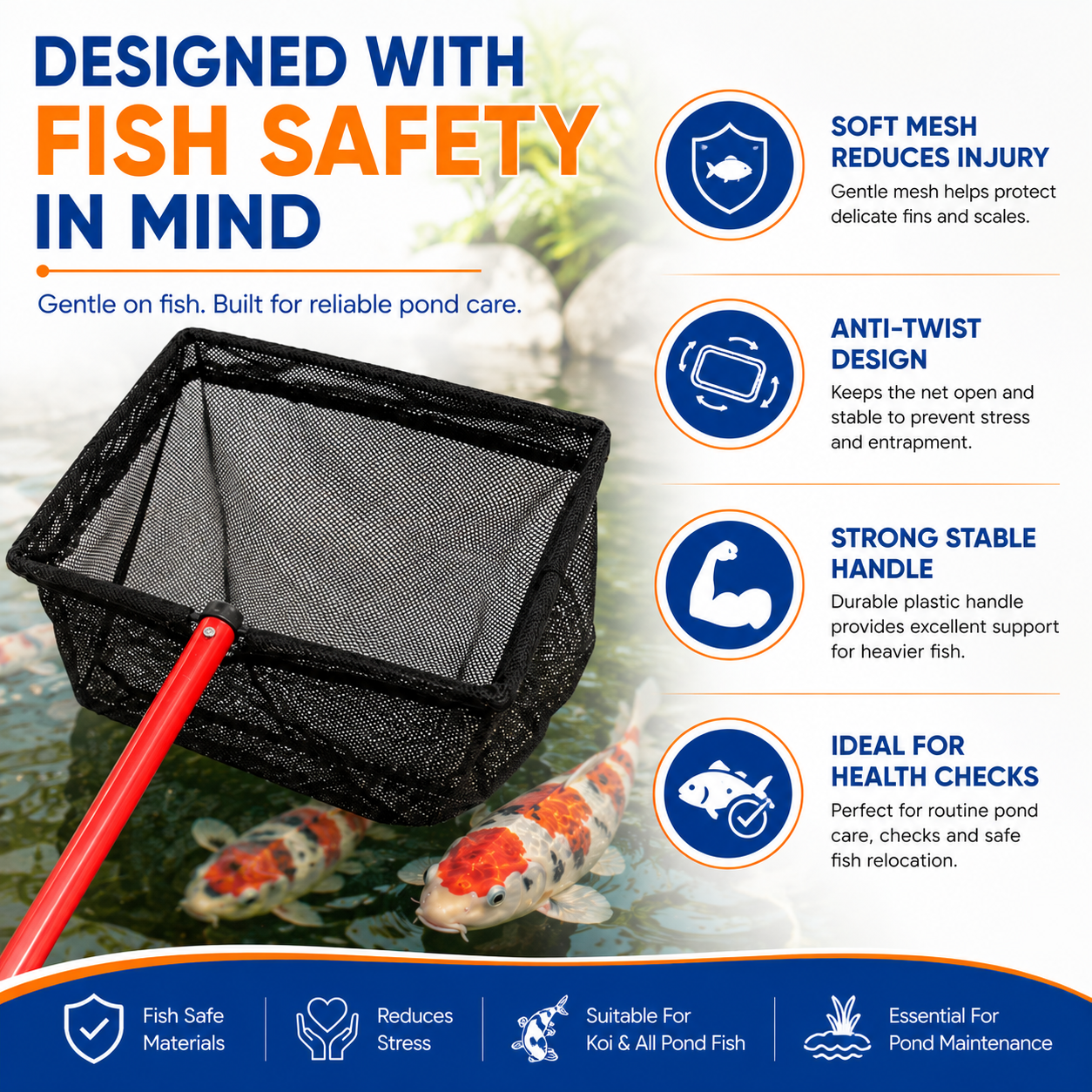 Simply Pond Fish Catch Nets (8" x 6")