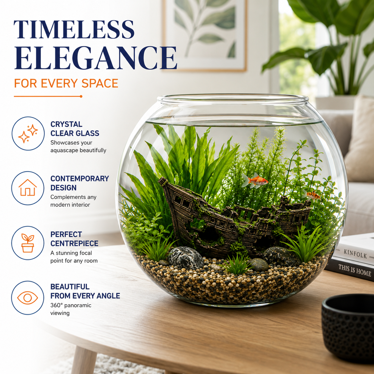 Glass Fish Bowls 23 & 30 - Versatile Decorative Pieces