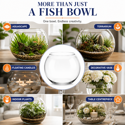 Glass Fish Bowls 23 & 30 - Versatile Decorative Pieces