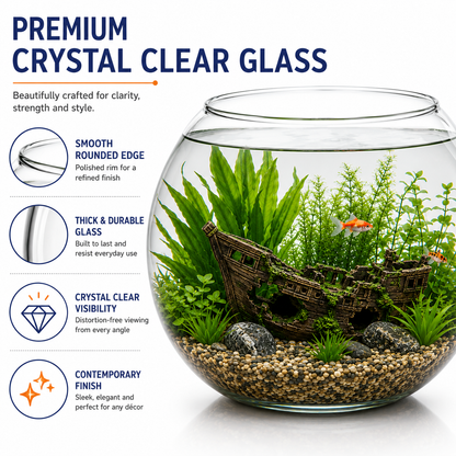 Glass Fish Bowls 23 & 30 - Versatile Decorative Pieces