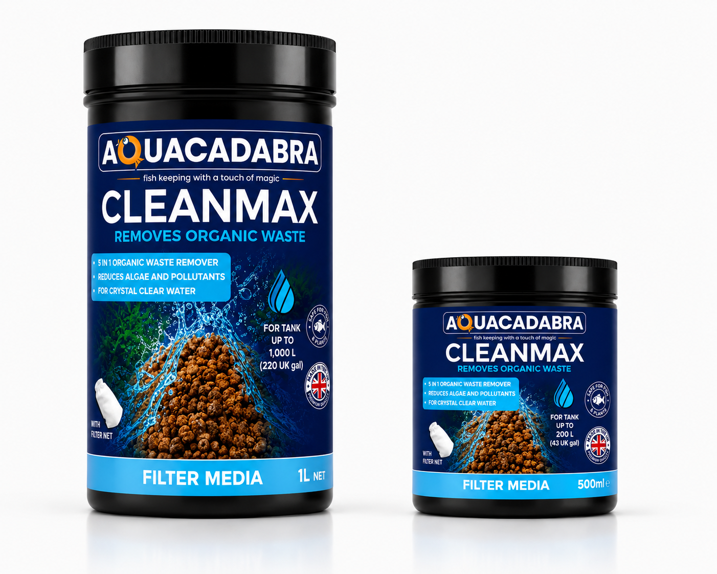 Aquacadabra Filter Media Nitrite Nitrate Ammonia Phosphate Aquarium 500ml 1L