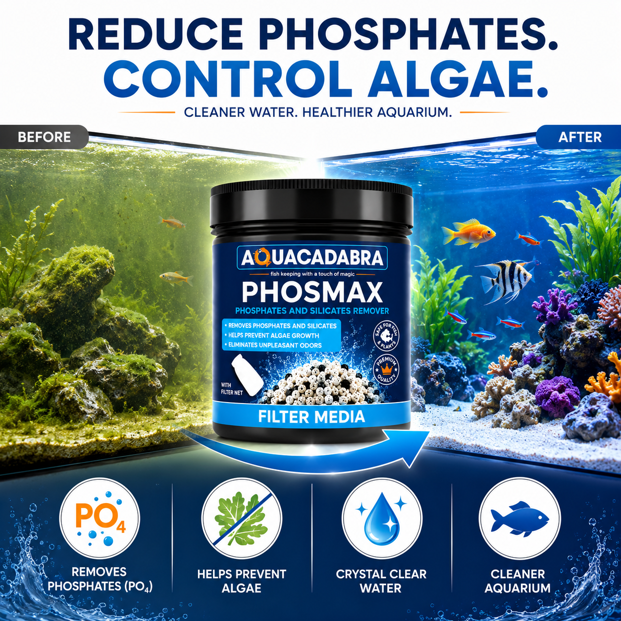 Aquacadabra Phosmax Phosphate Removal Filter Media Aquarium 350g