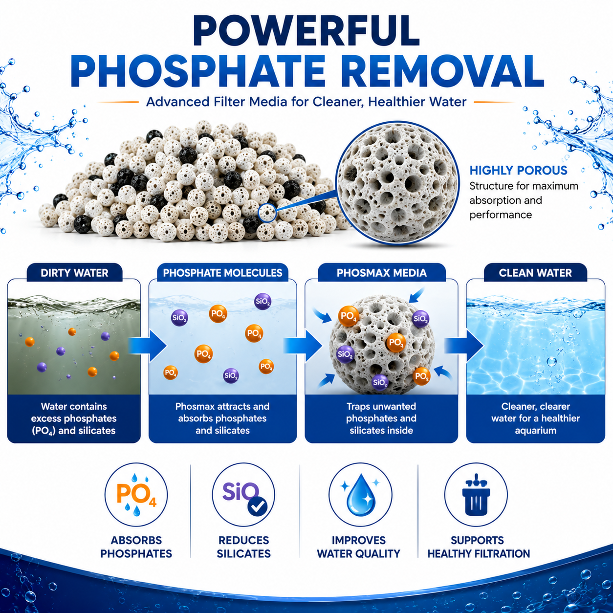 Aquacadabra Phosmax Phosphate Removal Filter Media Aquarium 350g