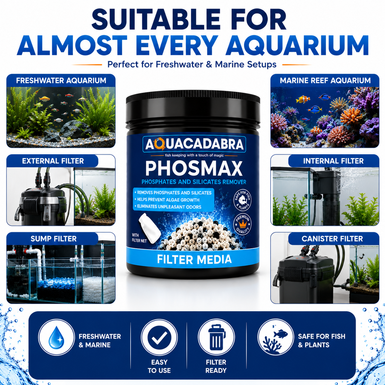 Aquacadabra Phosmax Phosphate Removal Filter Media Aquarium 350g
