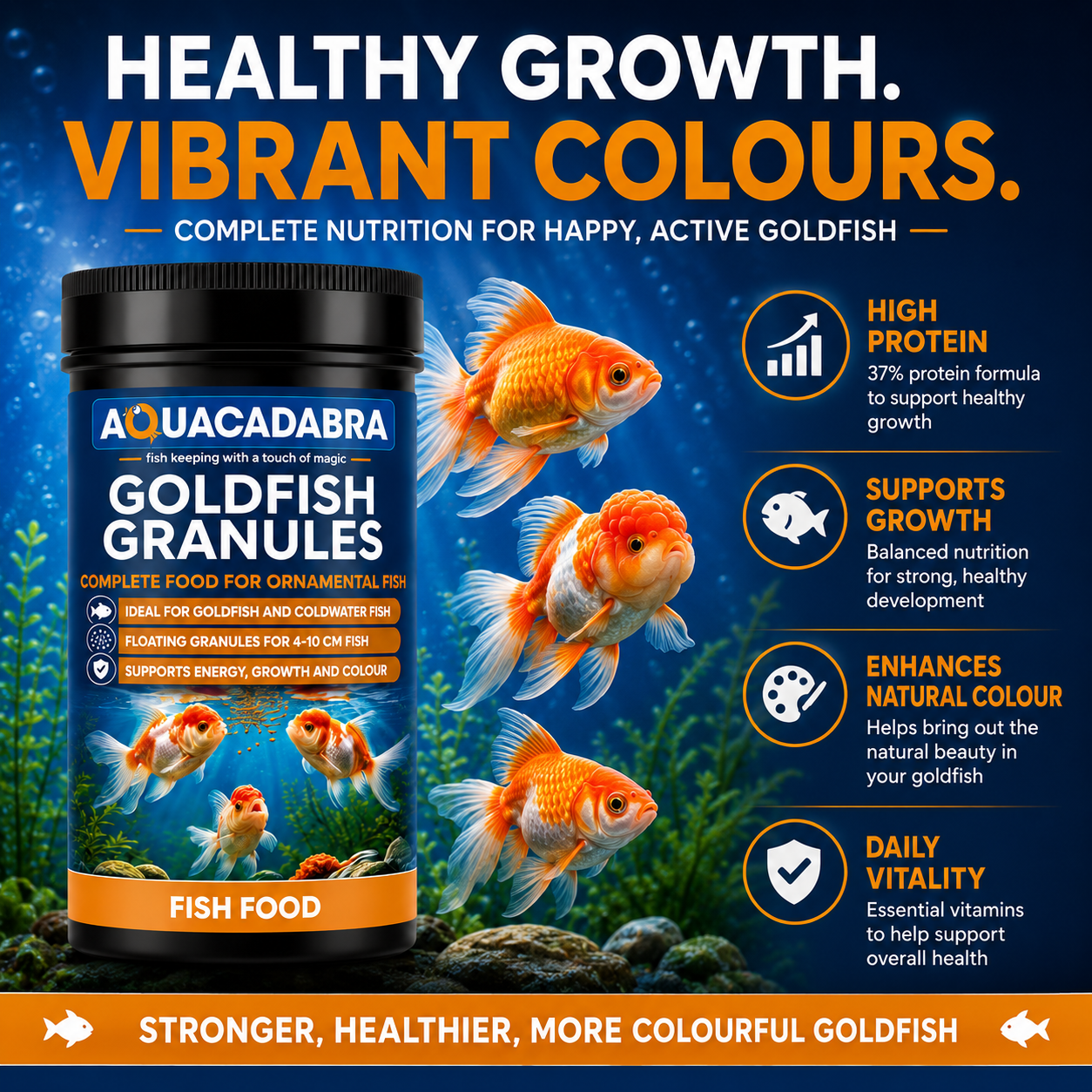 Aquacadabra Goldfish Food Floating Granules Aquarium Fish Food 108g 430g