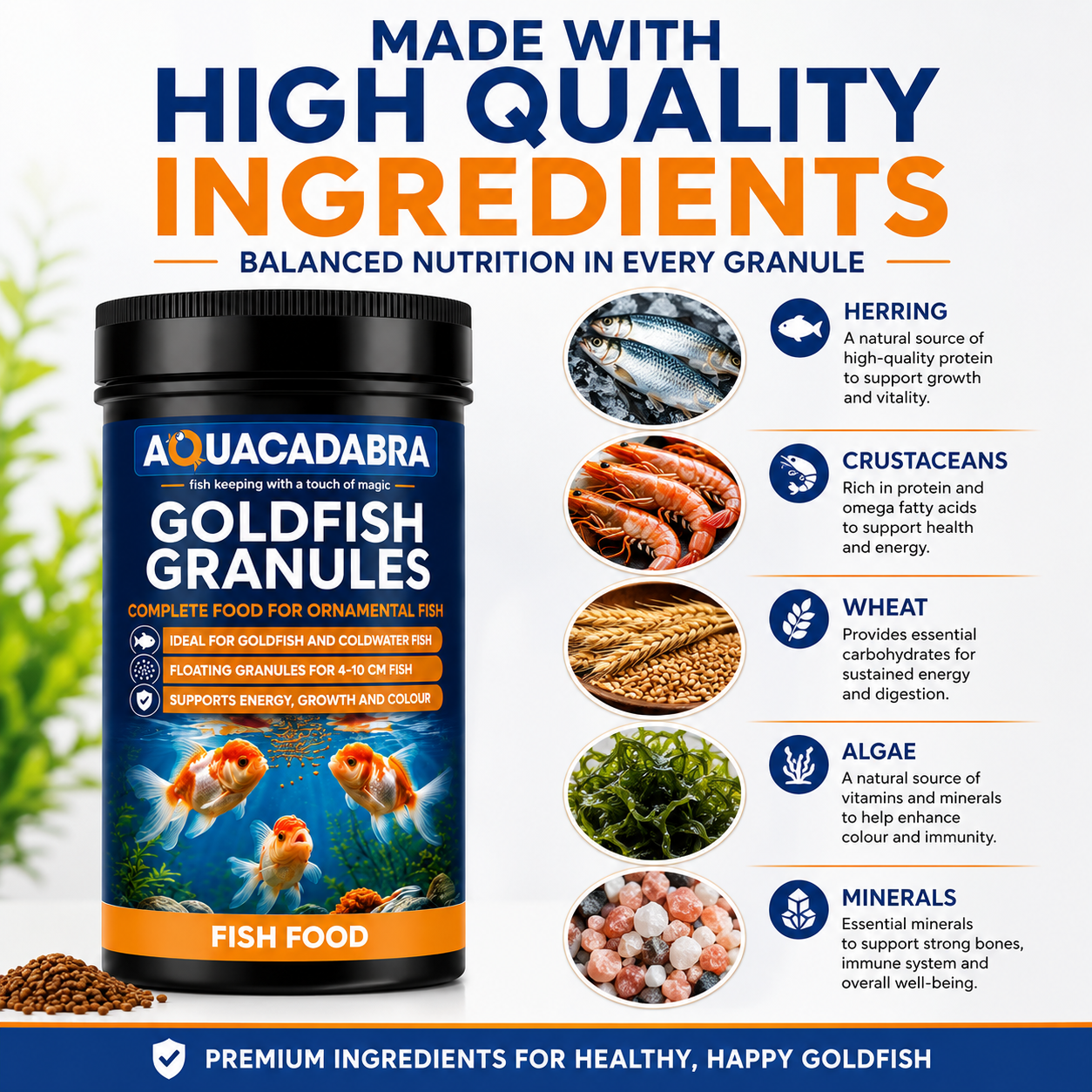 Aquacadabra Goldfish Food Floating Granules Aquarium Fish Food 108g 430g