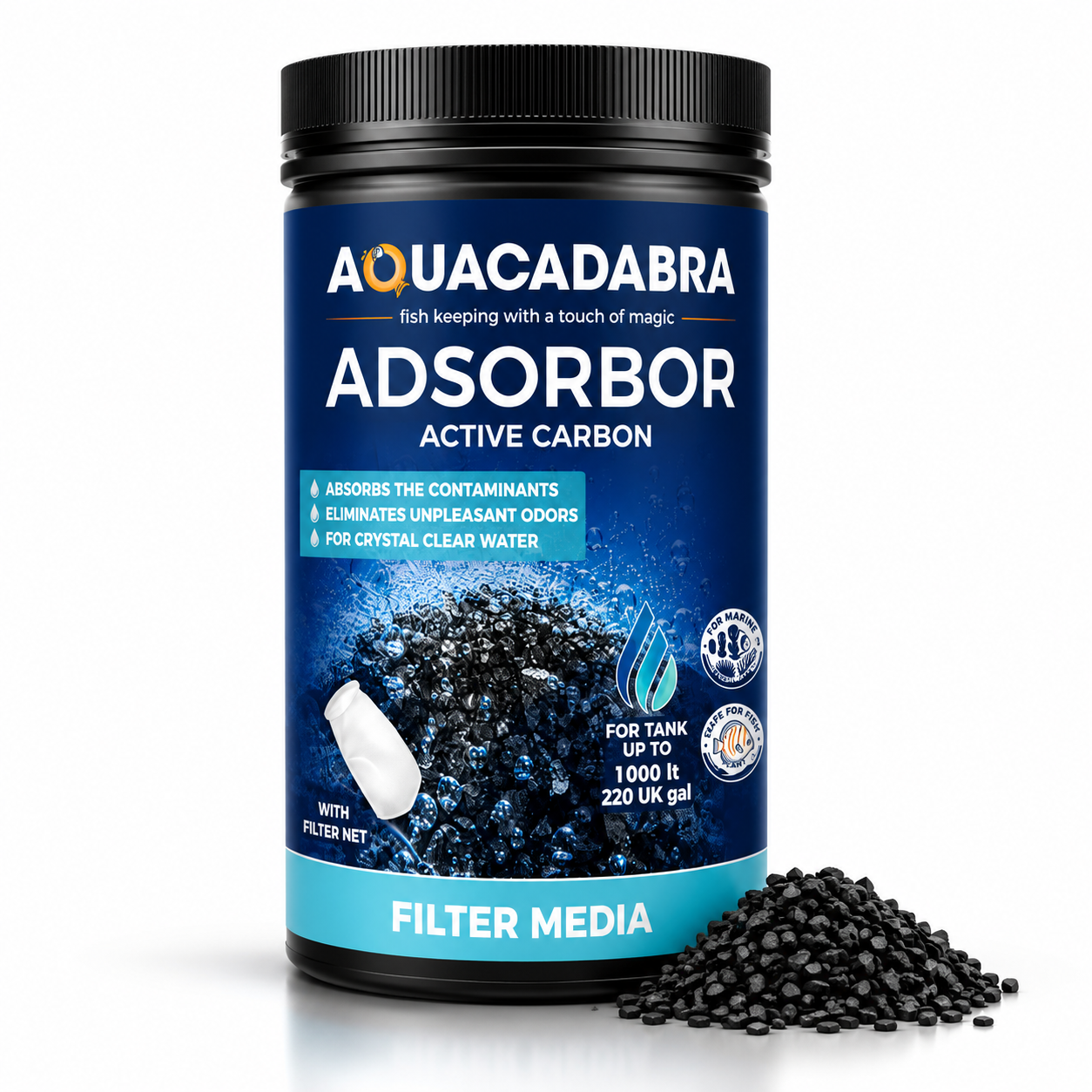 Aquacadabra Activated Carbon Charcoal Aquarium Filter Media Freshwater Marine